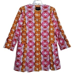 Etcetera Womens Multicolor Spring Butterfly Printed Coat Size 8